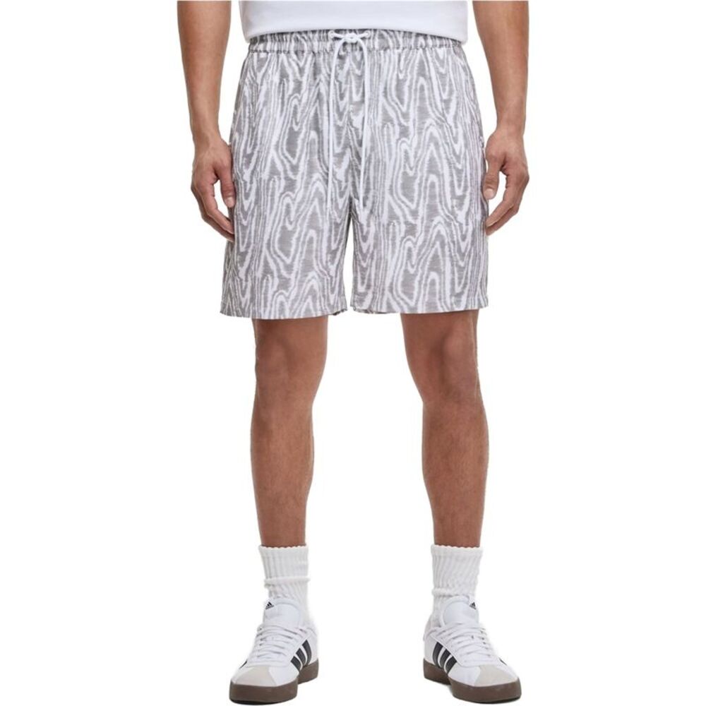 Mode Of One Mens Woodgrain Printed Shiny Twill Casual Bermuda Shorts, NWT